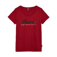 Women's 2 Color Foil Script T-Shirt, Red
