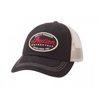 Mesh Snapback Heritage Hat with Indian Motorcycle® Logo, Black/White