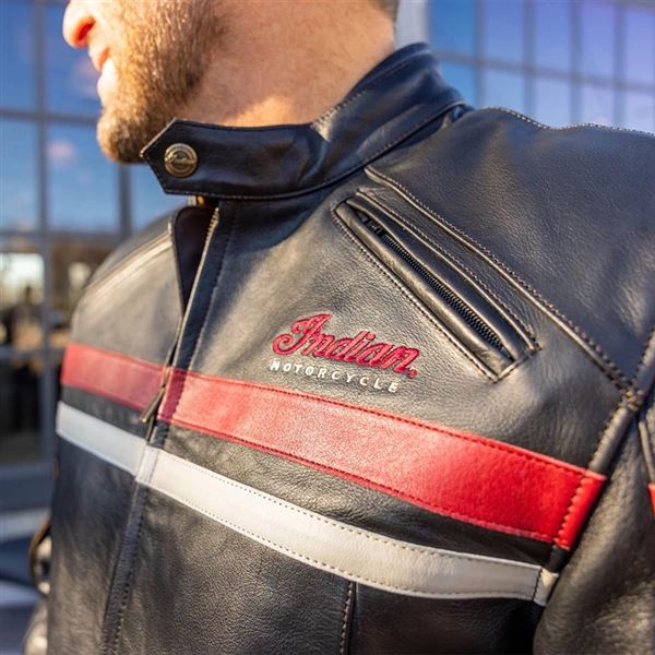 Indian Motorcycle pánská kožená bunda Freeway 2 – Černá – 2862634

