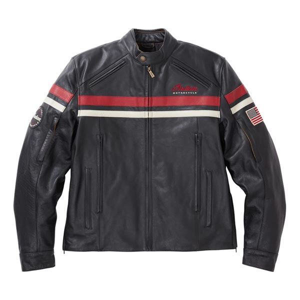Indian Motorcycle pánská kožená bunda Freeway 2 – Černá – 2862634

