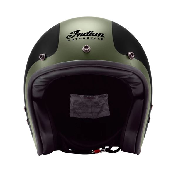 Open Face Helmet, Matte Black/Green