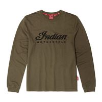 Men's Loopback Script Long Sleeve Tee, Khaki