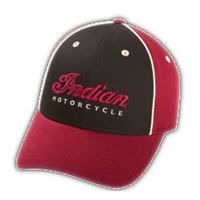 Velcro Closure Embroidered Hat with Indian Motorcycle® Logo, Black