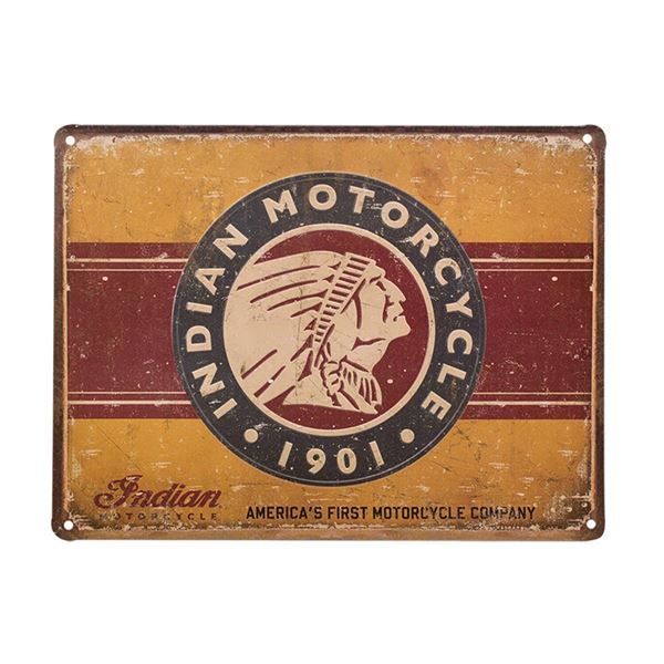 First Motorcycle 15.7 in. x 11.8 in. Embossed Metal Sign