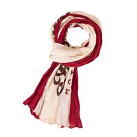 Lightweight Riding Scarf with Wrinkle Finish, Red/White
