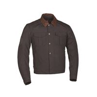 Men's Casual Button Down Frontier Jacket with Brown Suede Collar, Black