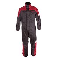 Two-Piece Waterproof and Breathable Rainsuit, Black/Red