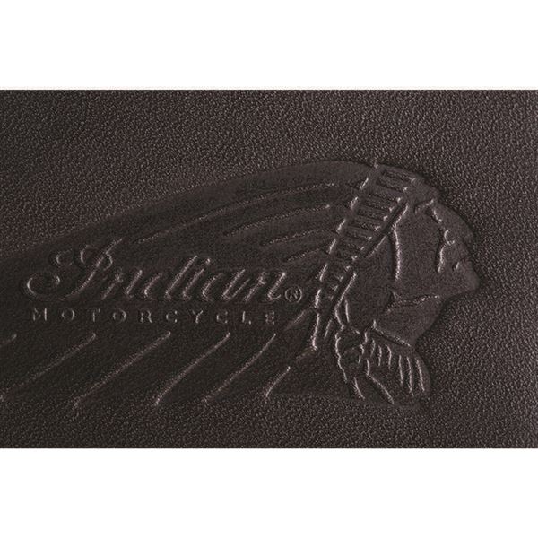 Leather Bi-Fold Wallet with Embossed Logo, Black