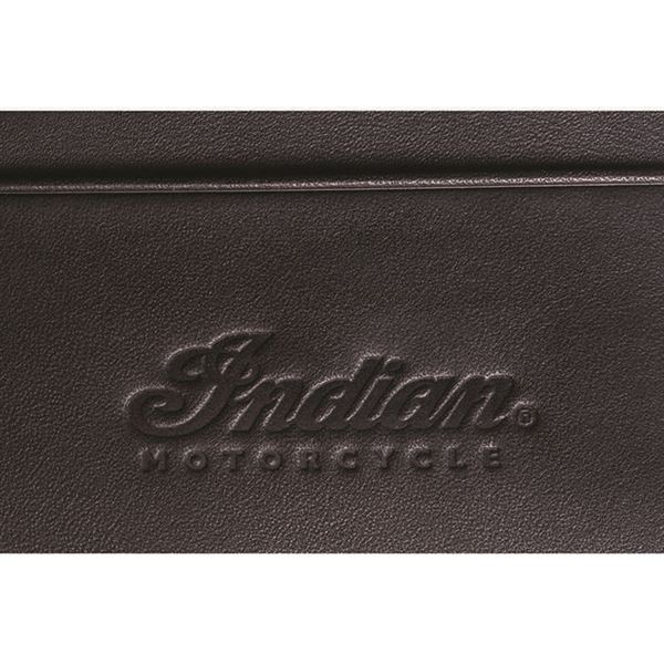 Leather Bi-Fold Wallet with Embossed Logo, Black