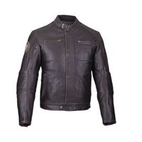 Men's Leather Rocker Riding Jacket with Removable Lining, Dark Brown