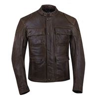Men's Leather Benjamin Riding Jacket with Removable Lining, Brown