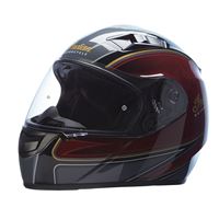 Full Face Outpost Helmet with Bold Graphics and Pinstripes, Black