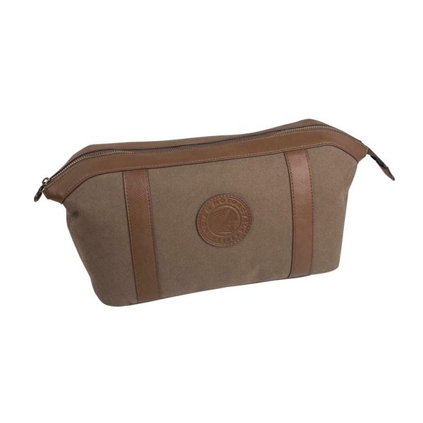 Waxed Cotton Washbag Bag, Olive