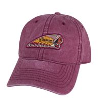Strapback Washed Hat with Indian Motorcycle® Headdress Logo, Red