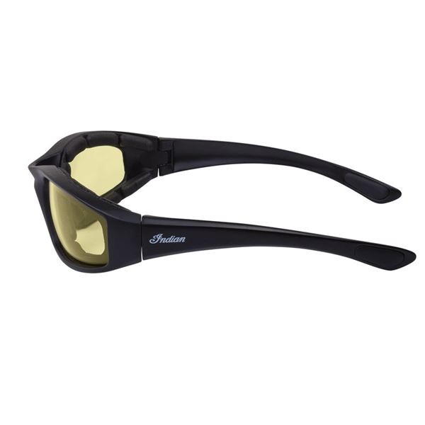 Icon Riding Glasses/Protective Eyewear with Yellow Lens, Black