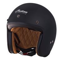Open Face Retro Fiberglass Helmet Matte Black
