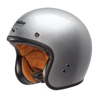 Open Face Retro Fiberglass Helmet Silver