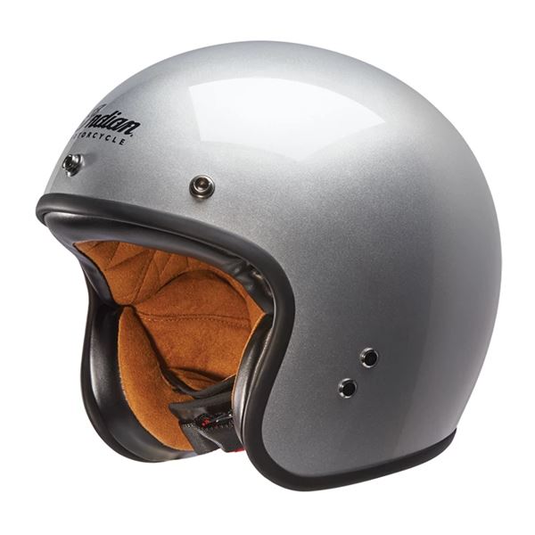 Open Face Retro Fiberglass Helmet Silver