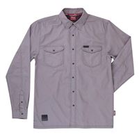 Men's Long-Sleeve Button Down Worn-In Twill Shirt, Gray