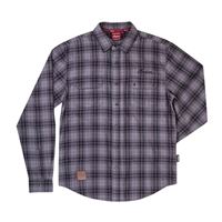 Men's Plaid Flannel Shirt, Gray/Black
