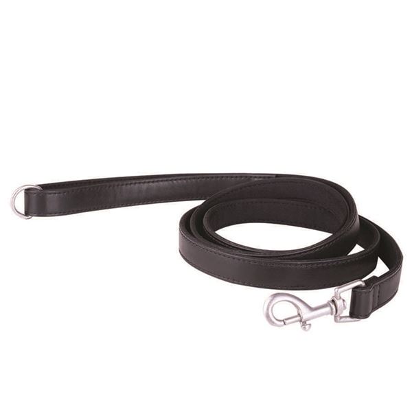 Leather Dog Leash Embossed Branding, Black