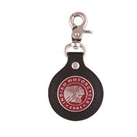 Icon Leather Key Ring, Black/Red