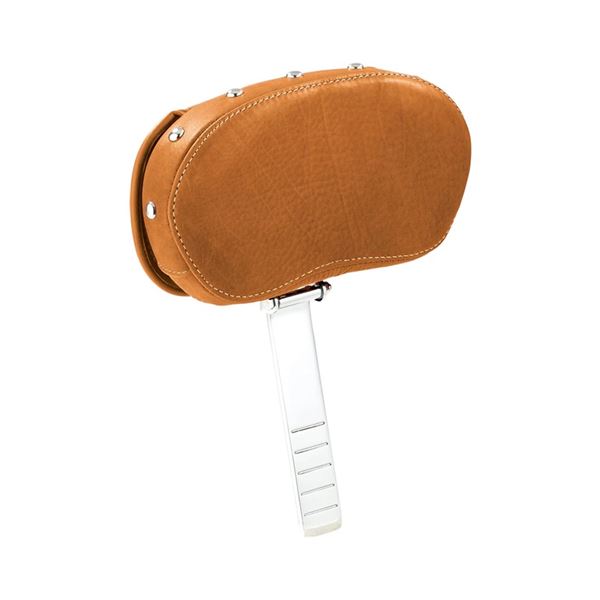 Genuine Leather Rider Backrest Pad - Tan with Studs