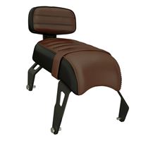 Genuine Leather Passenger Seat with Sissy Bar - Brown